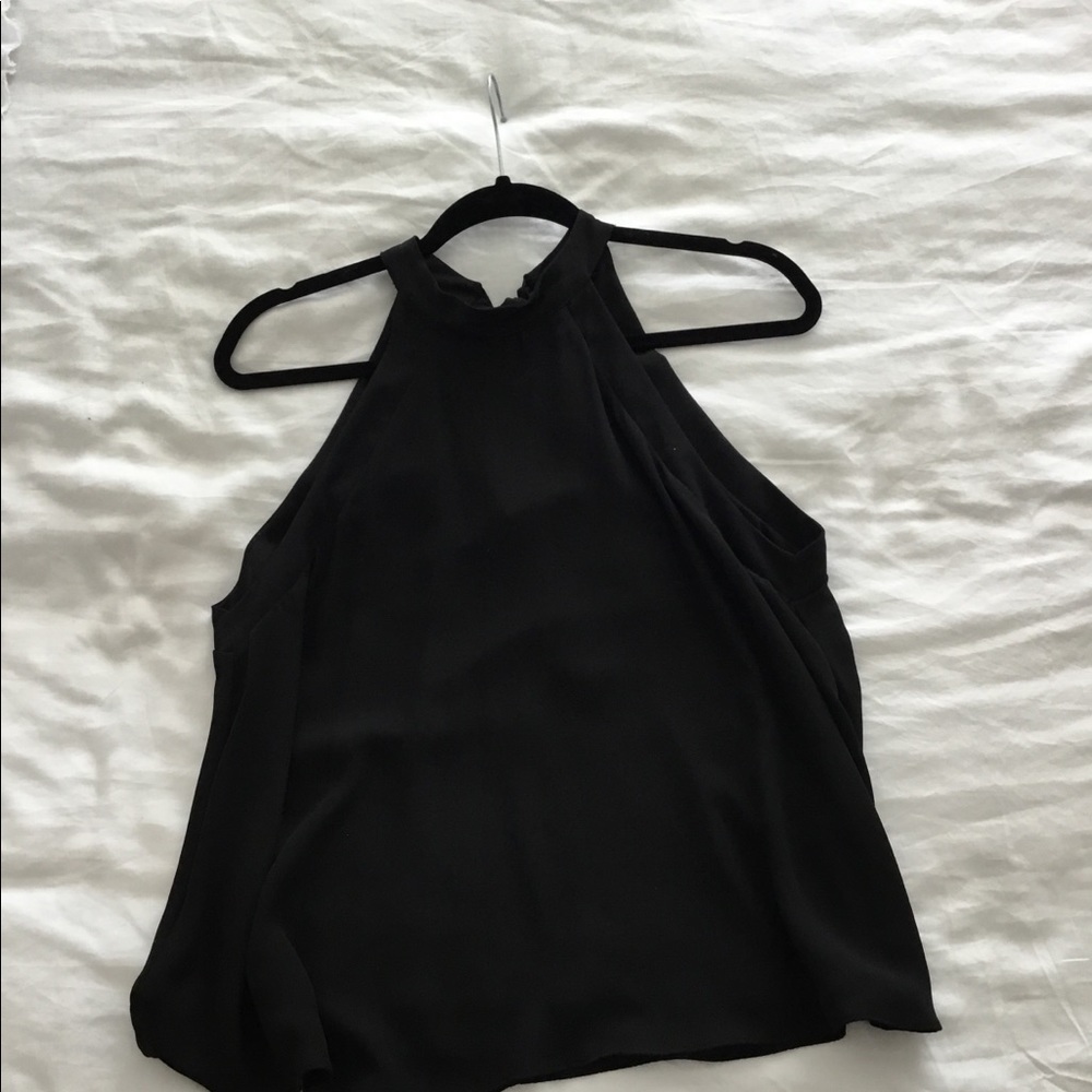Black Zara Tank with tie neck